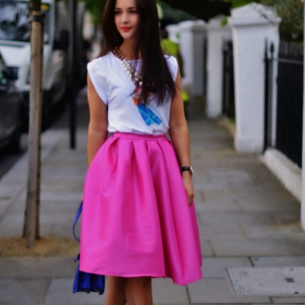 FULL PINK MIDI SKIRT MEDIUM NWTđ